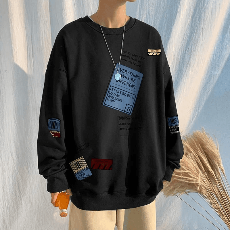 Sweater Crewneck Pria EVERYTHING OVERSIZE