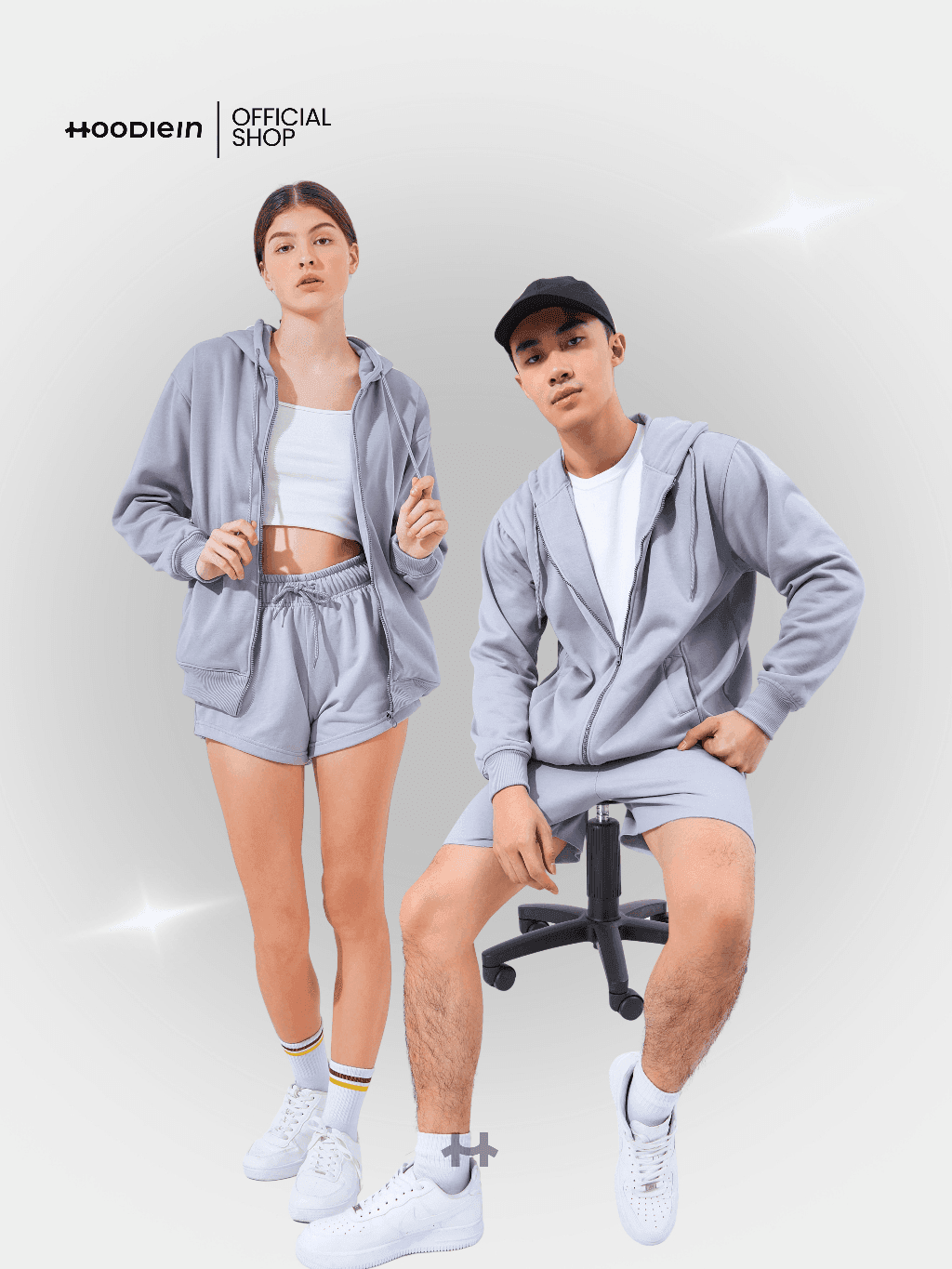 Hoodie.In PREMIUM Ozzy Zipper Hoodie - Ash Grey (Unisex)